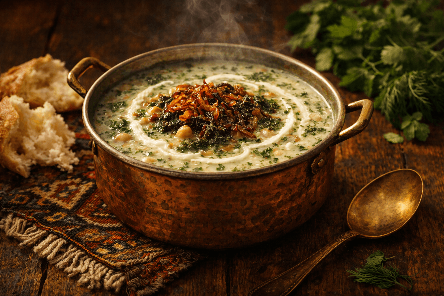 Ash-e Doogh (Persian Yogurt Soup)