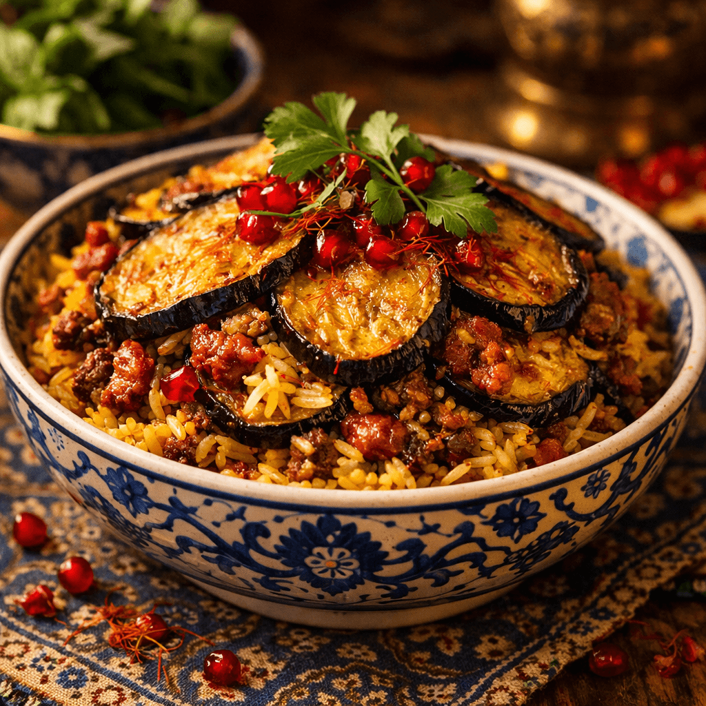 بادمجان پلو