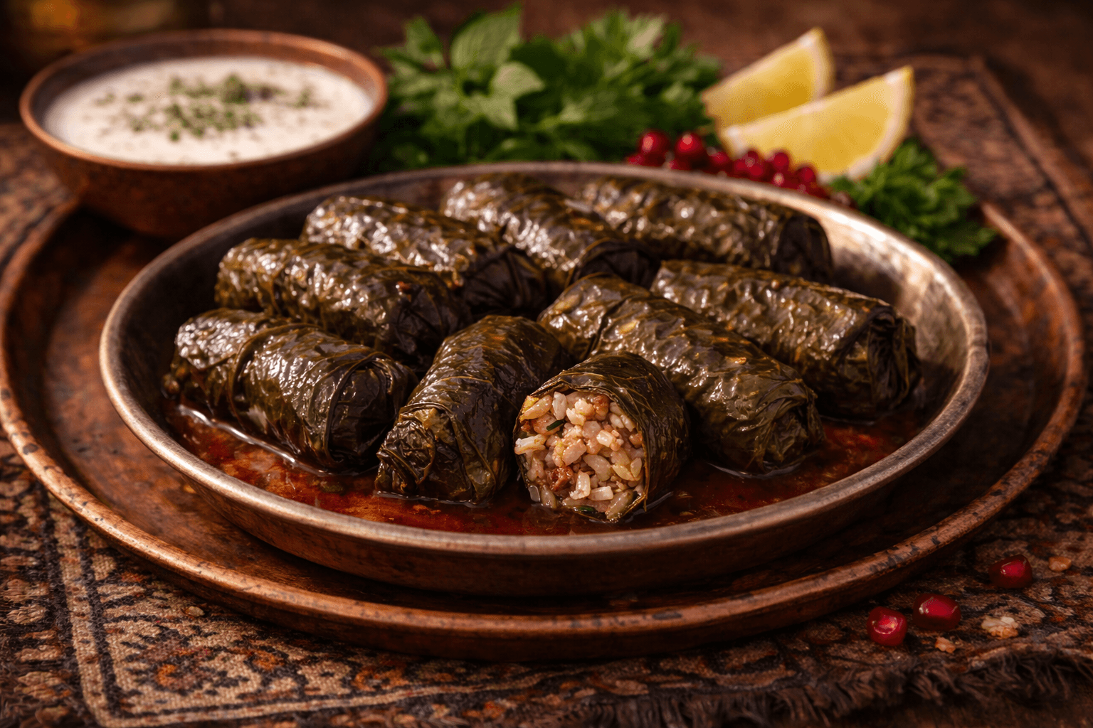 Dolmeh Barg Mo (Persian Stuffed Grape Leaves)
