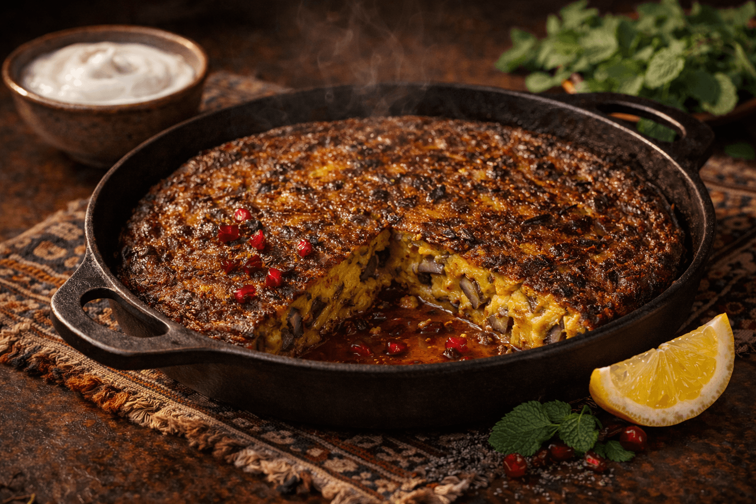 Kuku Bademjan (Persian Eggplant Frittata)