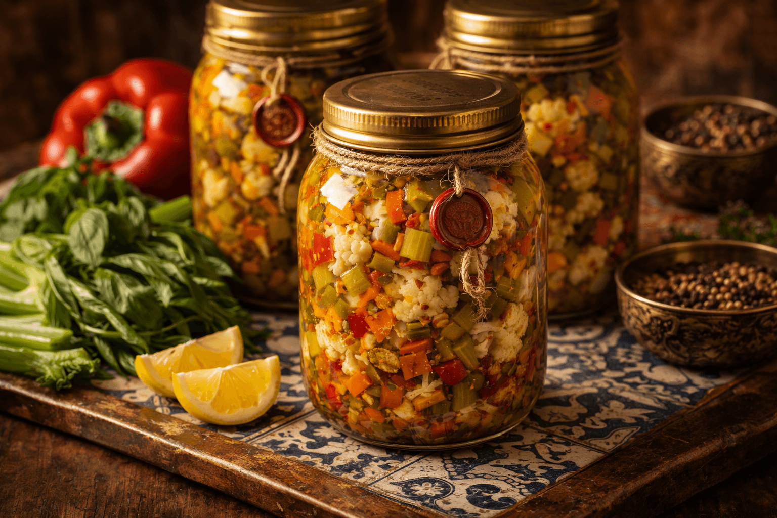 Torshi Liteh (Persian Mixed Vegetable Pickle)
