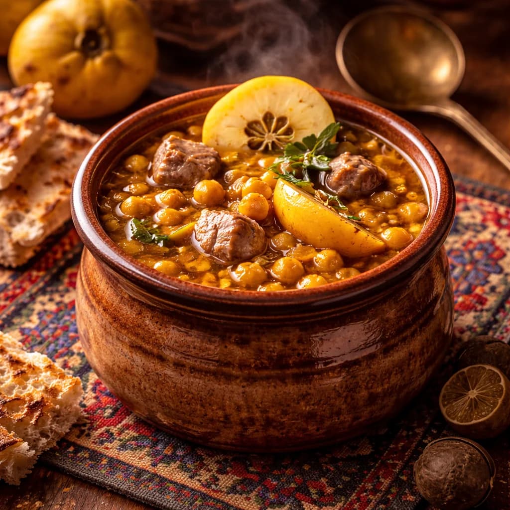 Abgoosht-e Beh (Persischer Lamm-Quitteneintopf)