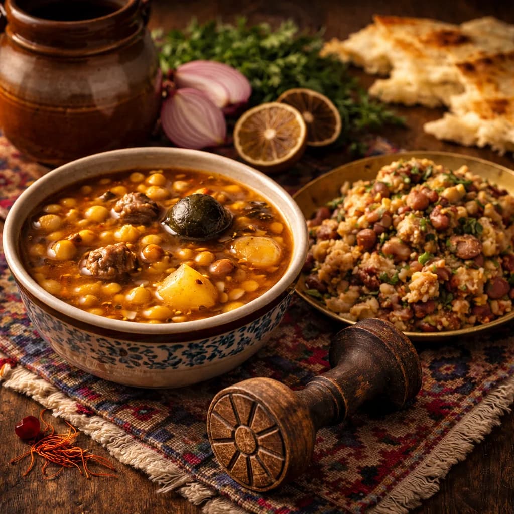 Abgoosht (Persischer Lamm-Kichererbsen-Eintopf)