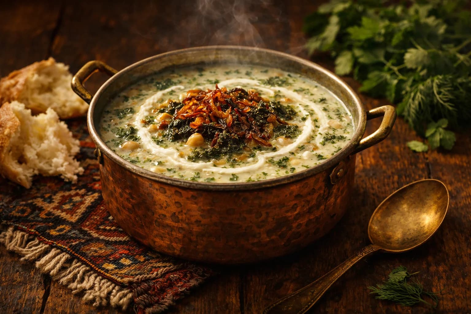 Ash-e Doogh (Persische Joghurtsuppe)
