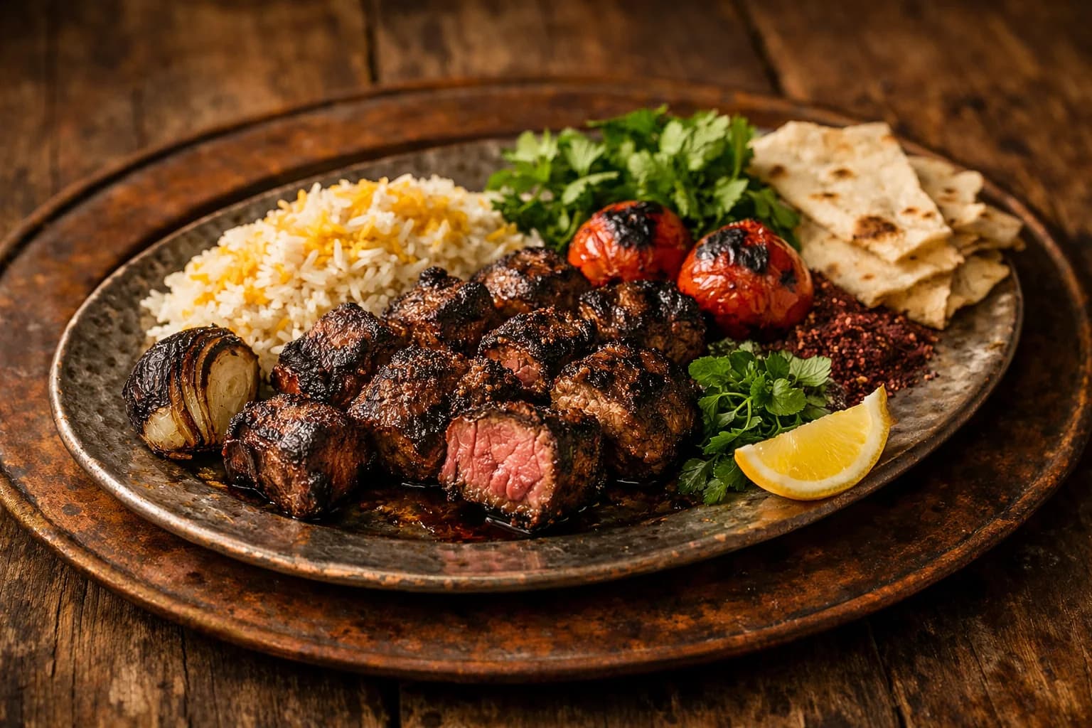 Chenjeh Kebab (Persischer Lammwürfel-Kebab)