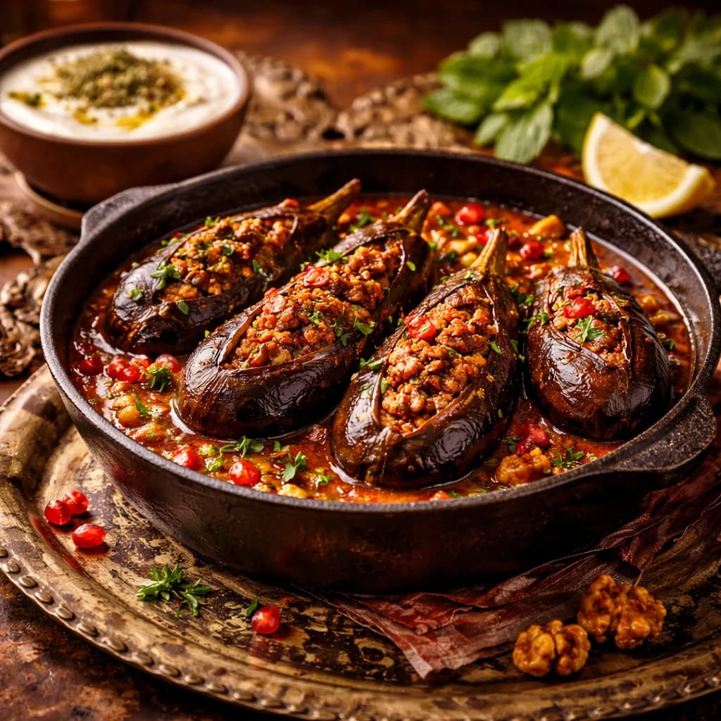 Dolmeh Bademjan (Persische gefüllte Auberginen)