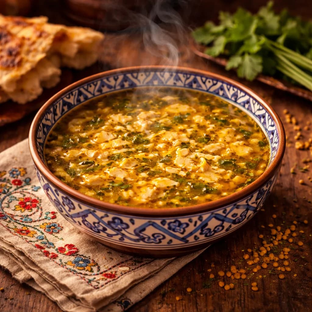 Eshkeneh (Persische Bockshornklee-Eiersuppe)