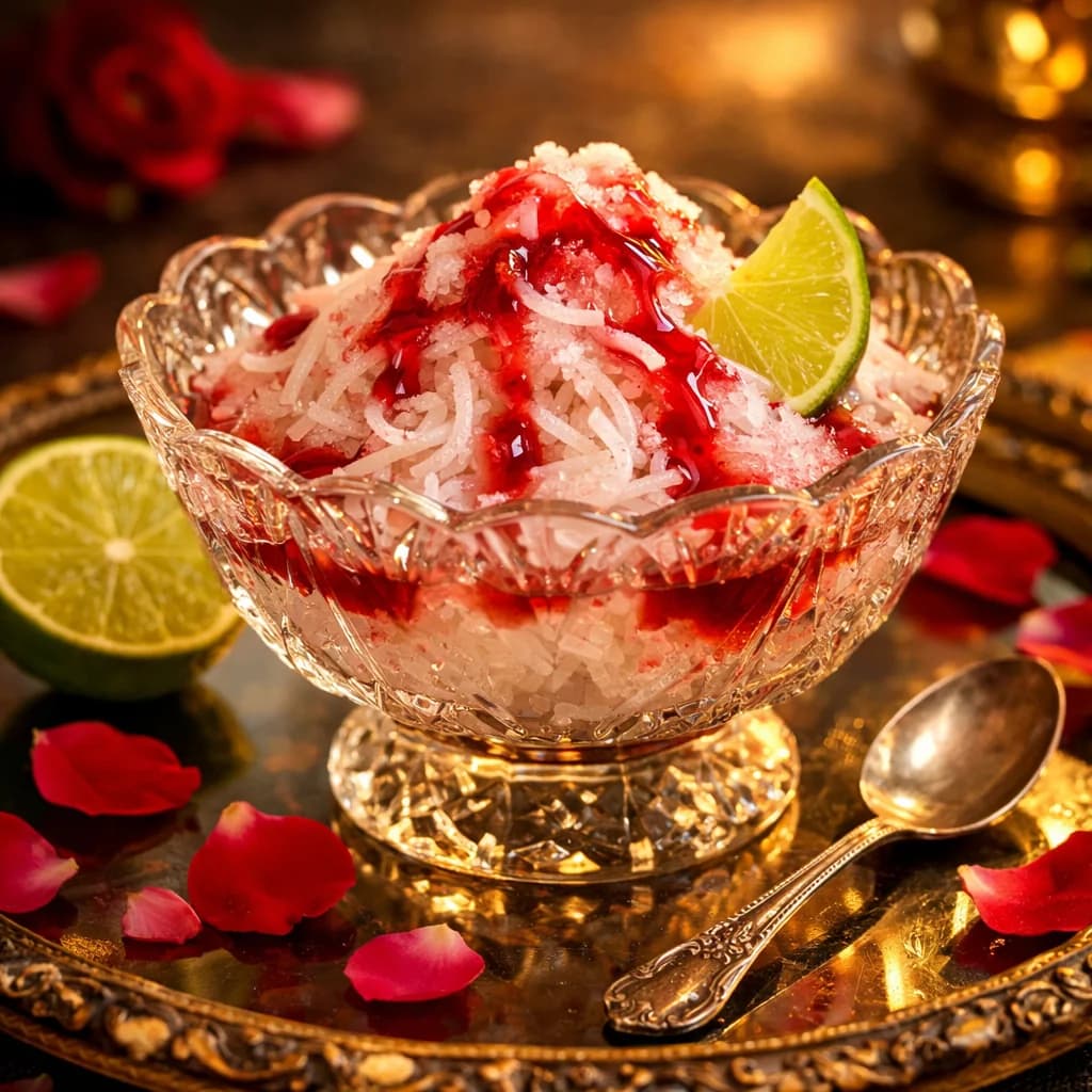 Faloodeh Shirazi (Persisches Rosenwasser-Sorbet mit Nudeln)