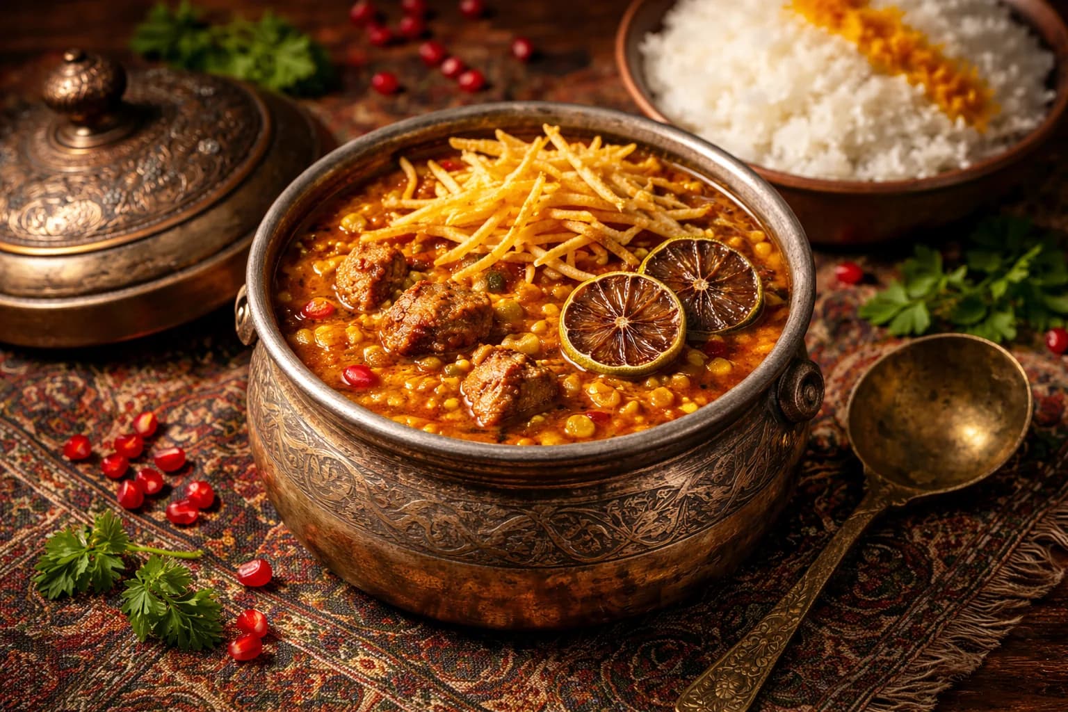 Gheimeh (Persischer Gelbe-Erbsen-Eintopf)
