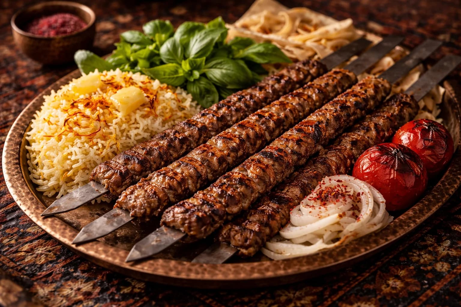 Kebab Koobideh (Persischer Hackfleisch-Kebab)