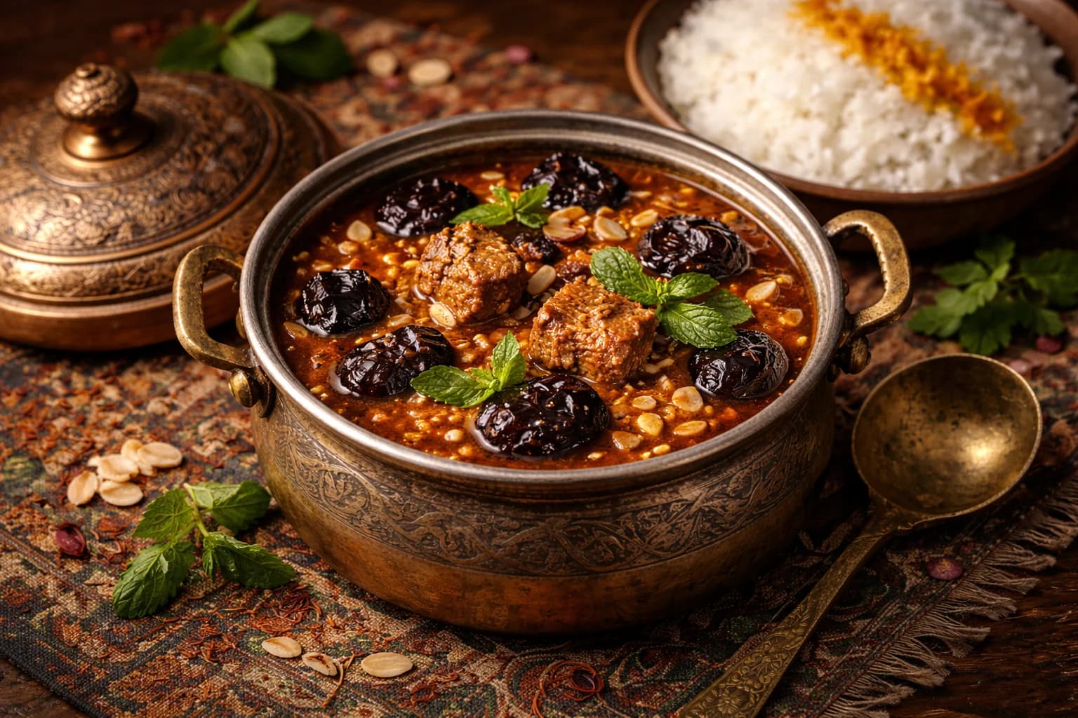 Khoresh-e Aloo (Persischer Pflaumeneintopf)