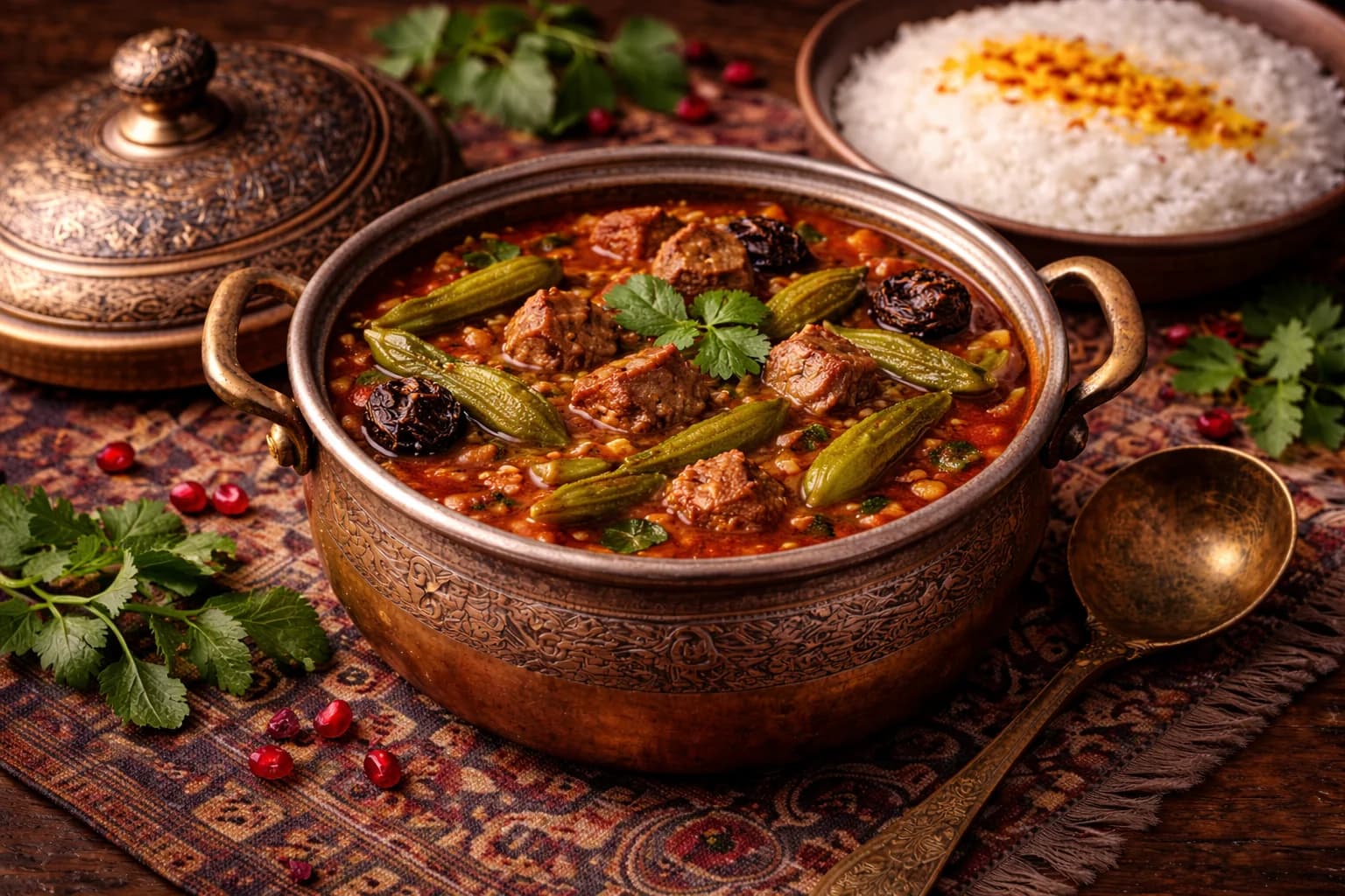Khoresh-e Bamiyeh (Persischer Okra-Eintopf)
