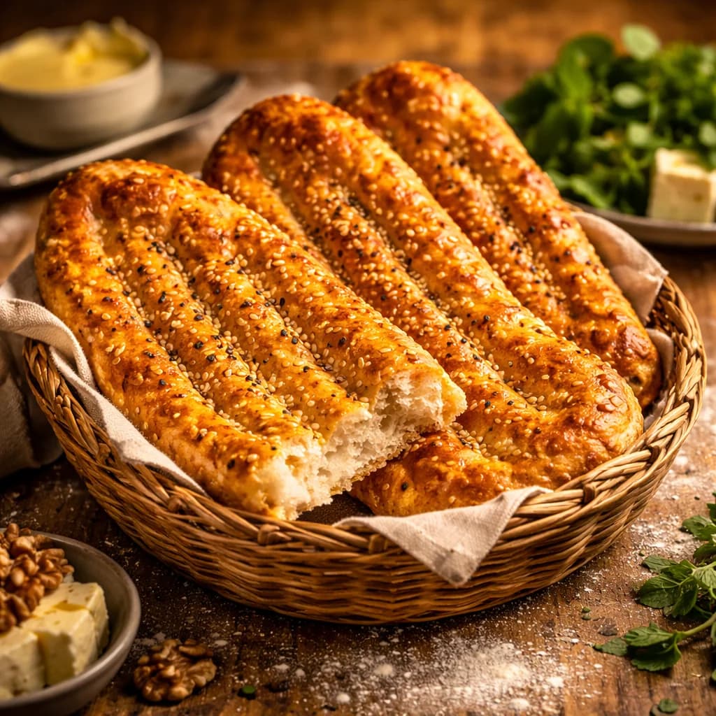 Noon Barbari (Persisches Sesamfladenbrot)