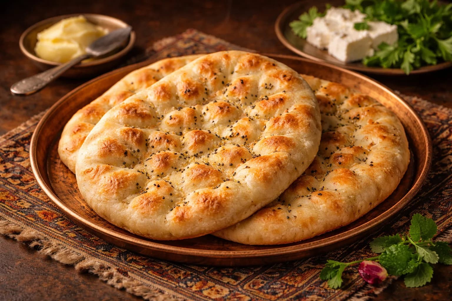 Noon Taftoon (Persisches Weiches Genarbtes Fladenbrot)