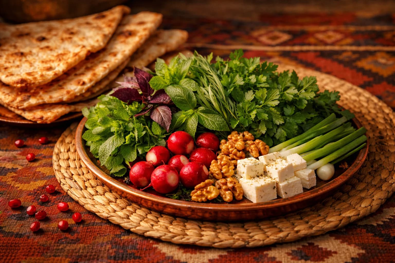 Sabzi Khordan (Persische Kräuterplatte)