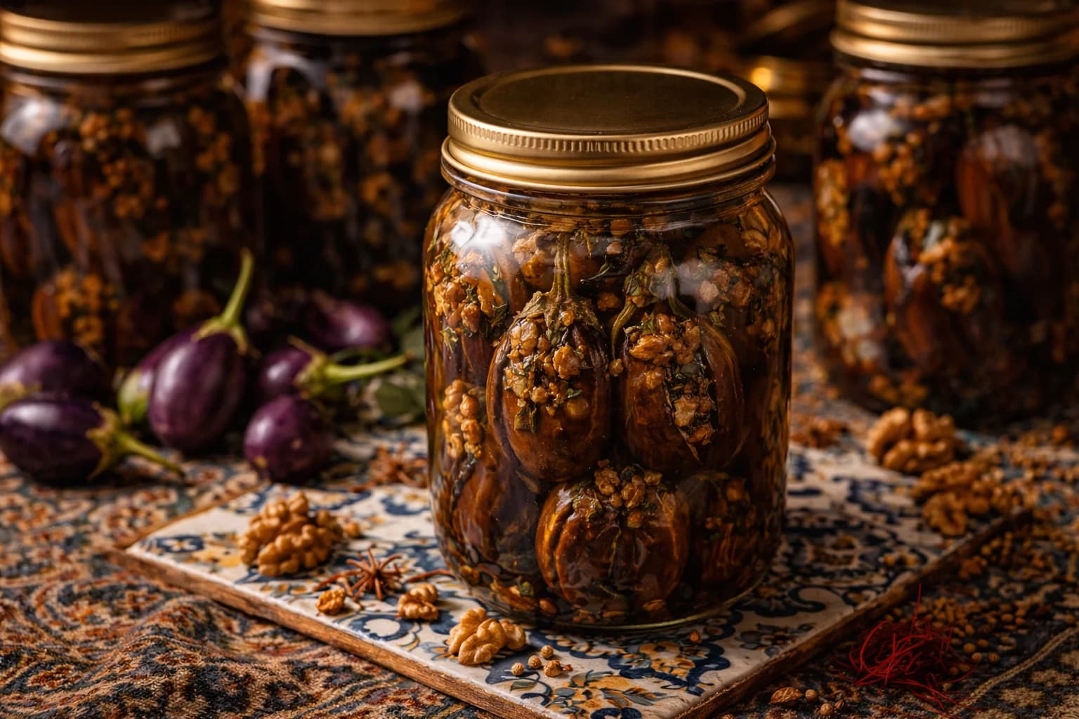 Torshi Bademjan (Persische gefüllte Eingelegte Auberginen)