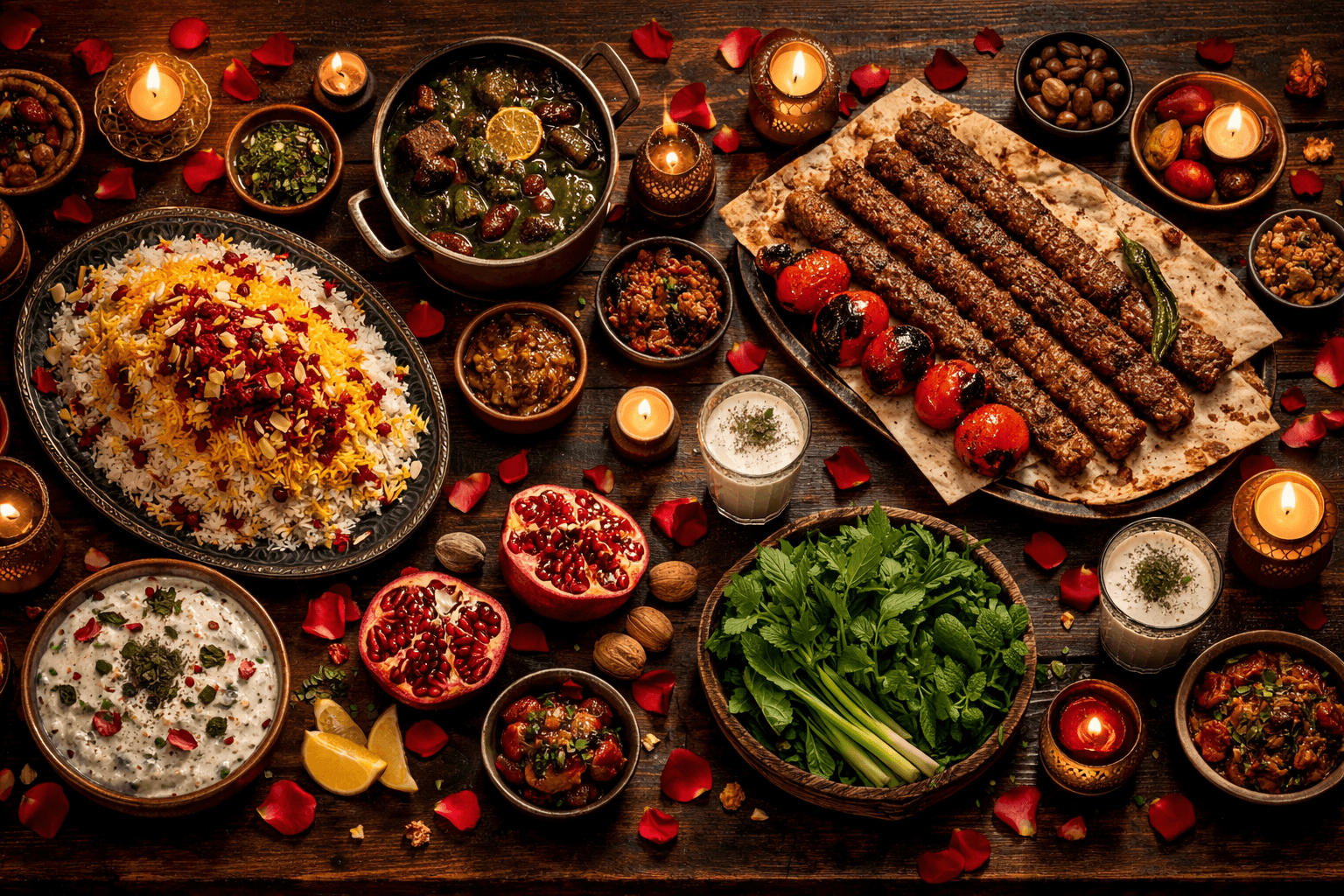 Persian food spread